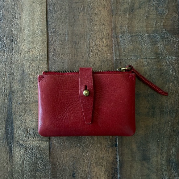Madewell Handbags - Madewell Leather Red Wallet